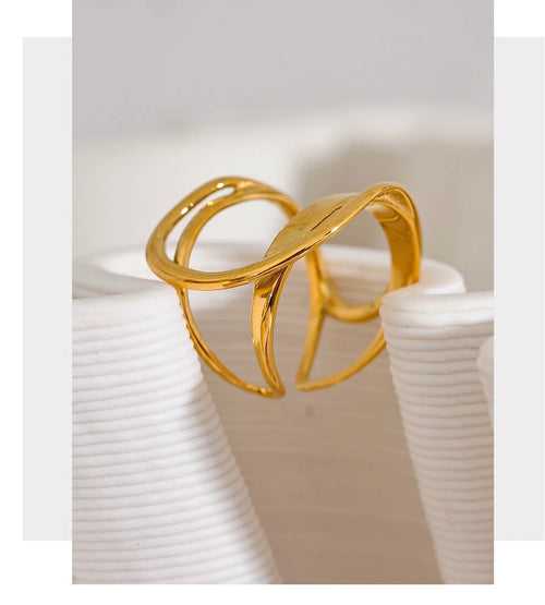 Over The Top Ring - 18K Gold Coated