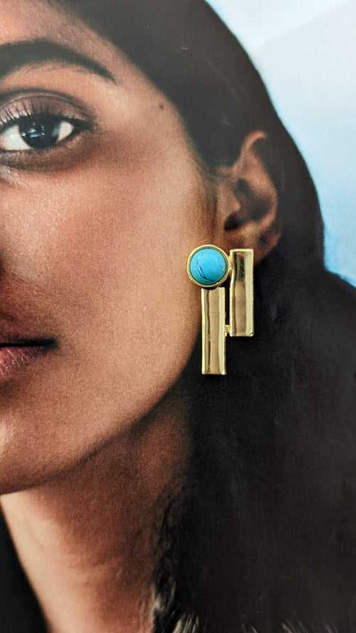 Papyrus Bar studs - Gold Coated Earrings