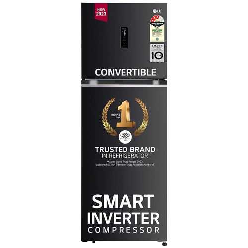 LG 343 L 3 Star Frost-Free Smart Inverter Compressor Wi-Fi Double Door Refrigerator (GL-T382TESX.AESZEBN, Ebony Steel, Convertible With Door Cooling+)