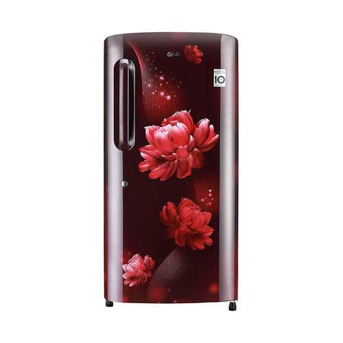 LG 215 L 4 Star Inverter Direct-Cool Single Door Refrigerator (GL-B221ASCY, Scarlet Charm)