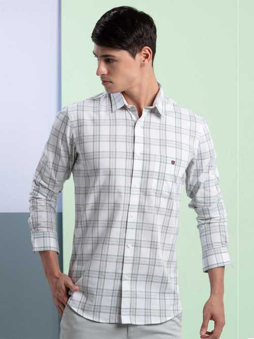 OTTO - Aqua Checkered Casual Shirt. Trim Fit - OSF4GV_1