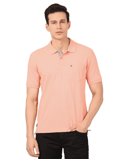 OTTO - Dusk Pink Plain Polo Collar T Shirt - CHARLES_DUSK PINK