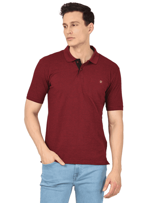 OTTO - Wine Mill Plain Polo Collar T Shirt - CHARLES_WINE MILL