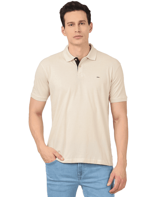 OTTO - Oatmeal Mel Plain Polo Collar T Shirt - EDWARD_OATMEAL MEL