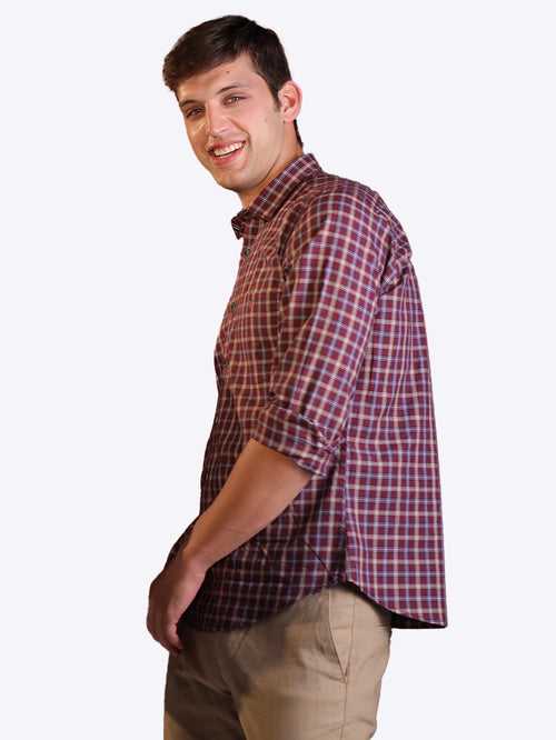 OTTO - Red Checkered Casual Shirt. Slim Fit - FWOESWW0096_RED
