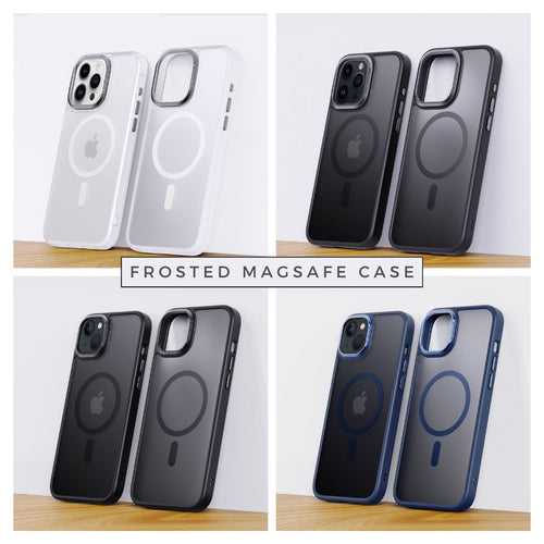 iPhone 15 Series : Frosted Matte MagSafe Case with Armor Metal Camera Lens