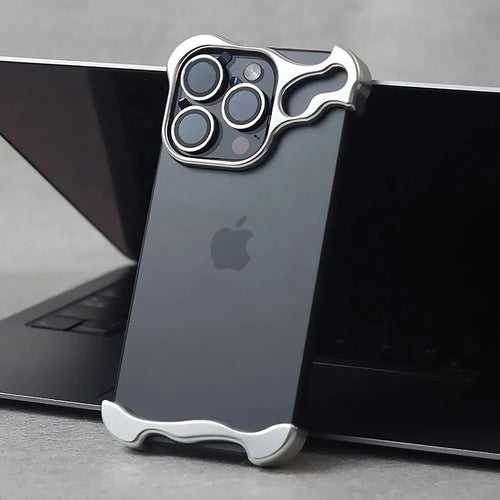 iPhone 15 Pro Bumper Case: Minimalist Titanium Metal Frame with Camera Rings