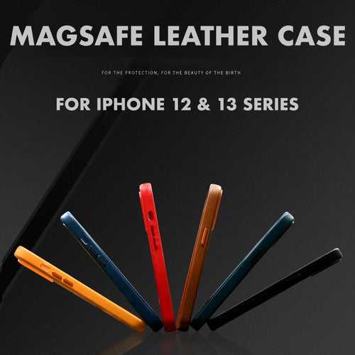 iPhone 13 Cover - Genuine Leather Case with Mag-Safe
