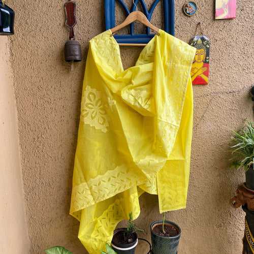 Yellow Applique Dupatta