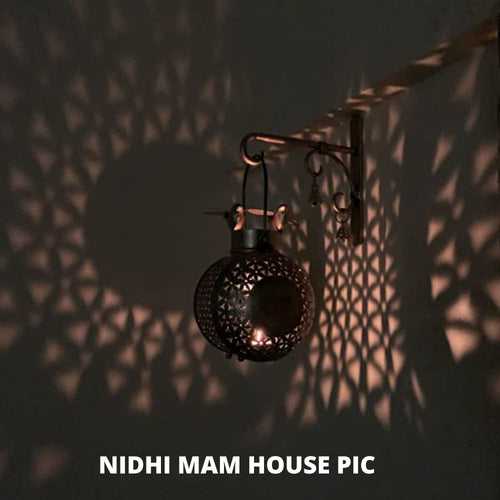Iron Bird Lantern with Bells and Wall Stand, Lantern with T-Light and Diya Holder for Home and