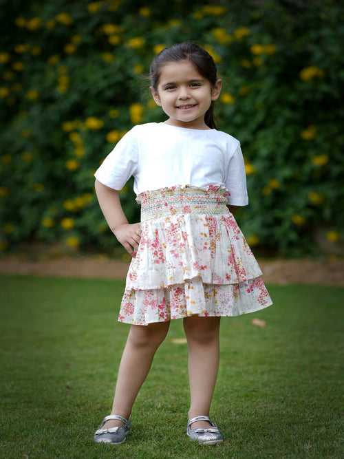 Girls All Over Tier Flare Skirt-Pink