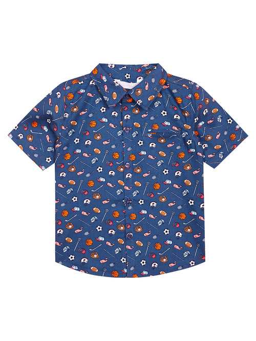 Boys' Rayon Half Sleeves Printed Shirt