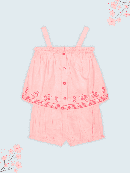 Pink Blossom Girls Top & Short Set