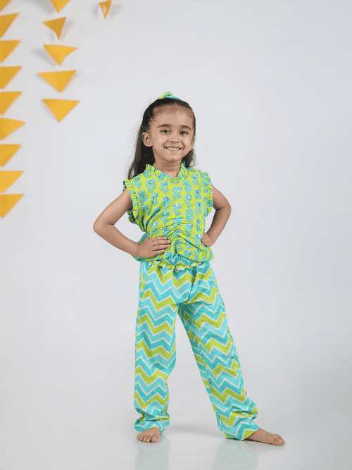 Vibrant Festivities assorted Color Top and Trousers Set