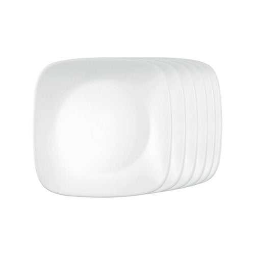 Corelle Winter Frost White 6Pcs Square Round Small Plate