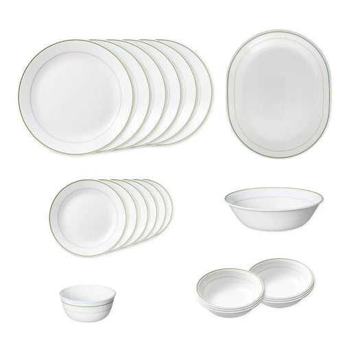 Corelle Livingware Double Ring Green 21 pcs Dinner Set