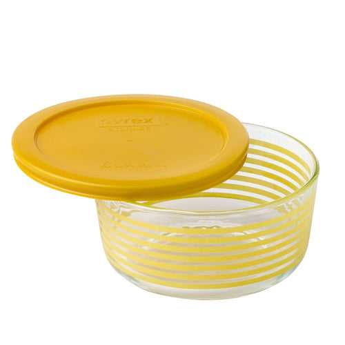 Pyrex Simply Store Butterscotch Lane 4 Cup 950mL with Butterscotch Plastic Cover (2 Container Set)