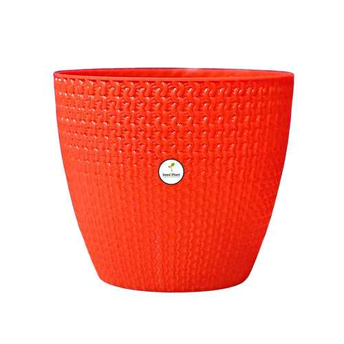 Flora Small Indoor Plastic Pot - Red Colour