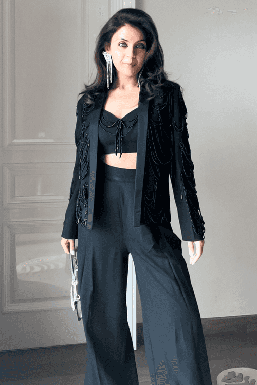 Black Pearl Embellished Pant Set