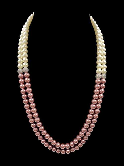 Shell Pearl Double Line Necklace