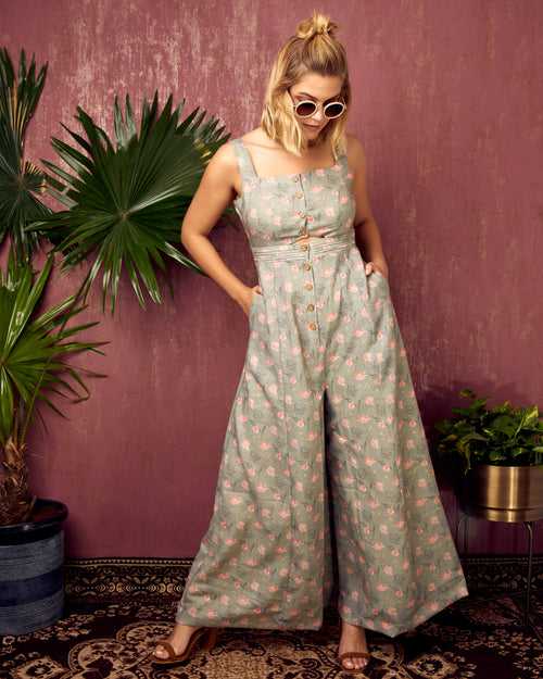 Floral Flared Jumpsuit