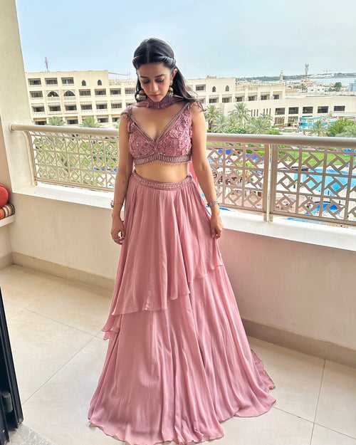 SANYA IN MAUVE LEHENGA AND BLOUSE SET