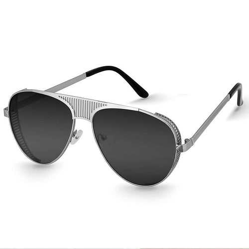 Silver- Black Premium Aviator Polarized Sunglasses