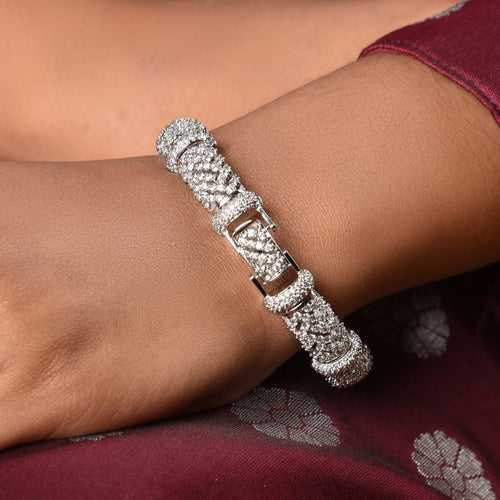 Silver strechable Kada Bracelet