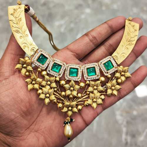 Gold Flower Necklace Set(ISH)