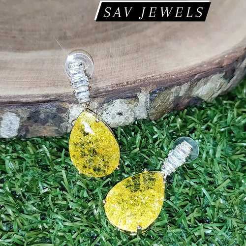 Citrine Yellow Diamond Earrings