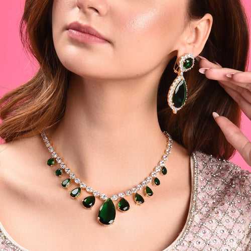 The Diana Emerald Diamond Necklace Set
