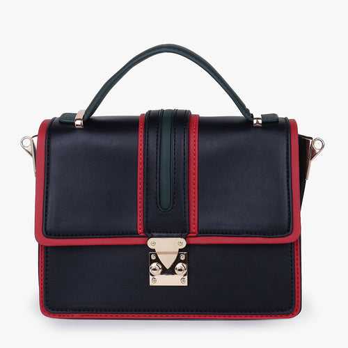 Women Textured Structured Shoulder Bag with Bow Detail