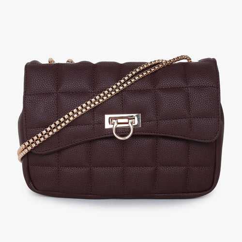 Women Textured Structured Sling Bag with Quilted
