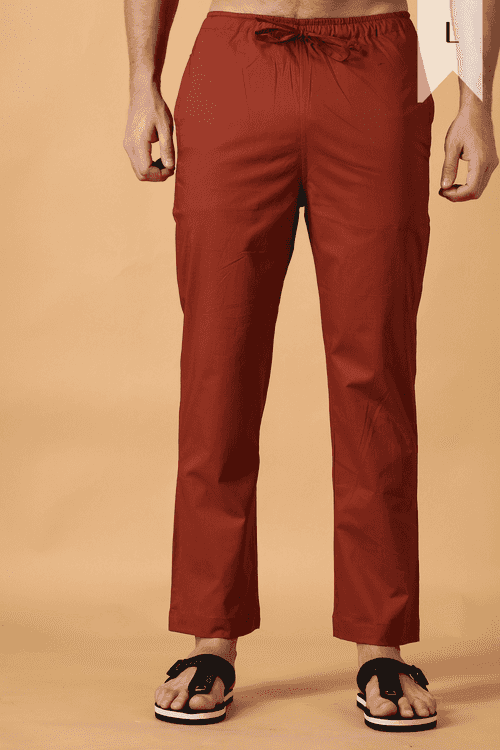 Rust Cotton Pant Pajama