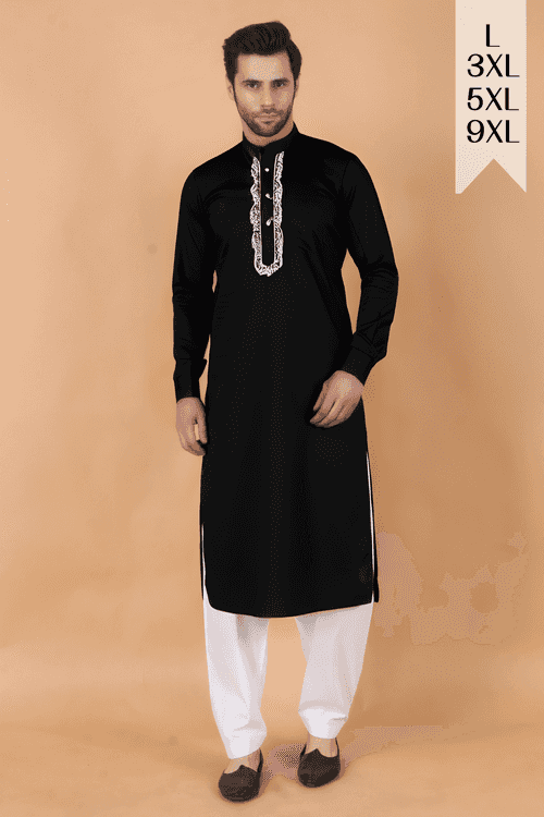 Embroidered Cotton Kurta Pajama