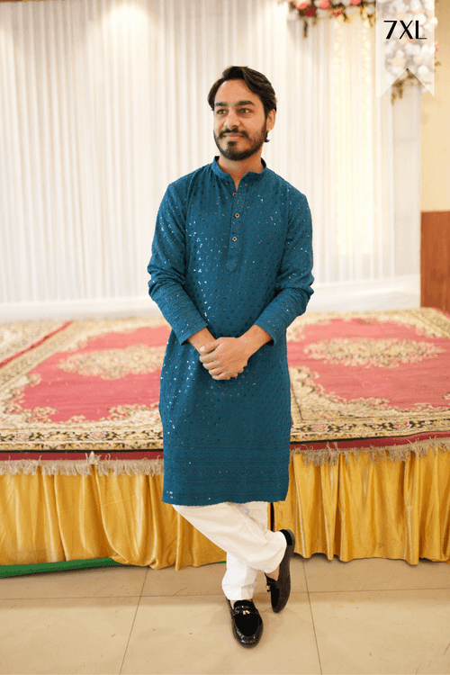 Peacock Green Sequin Kurta Pajama