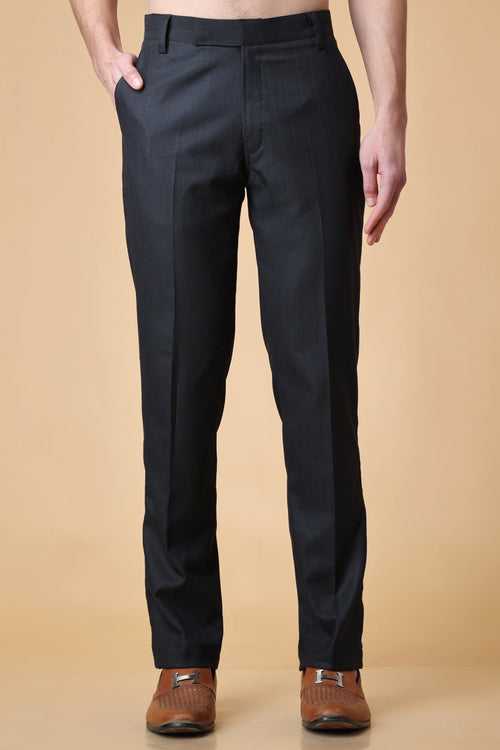 Black Checkered Formal Trousers