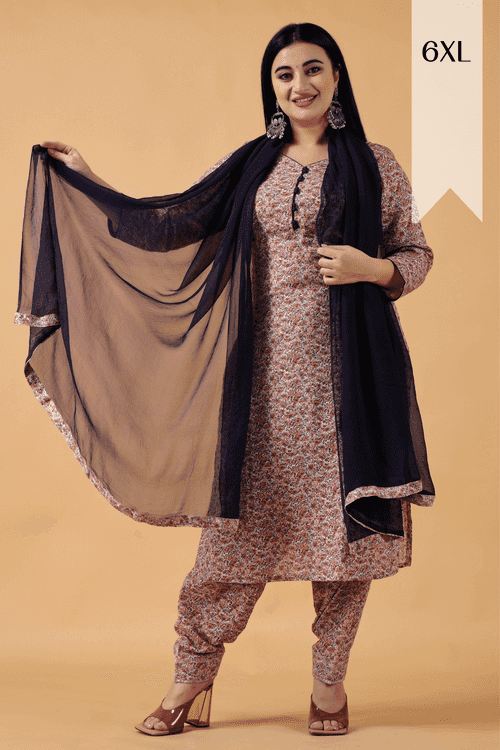 Rust Floral Salwar Suit