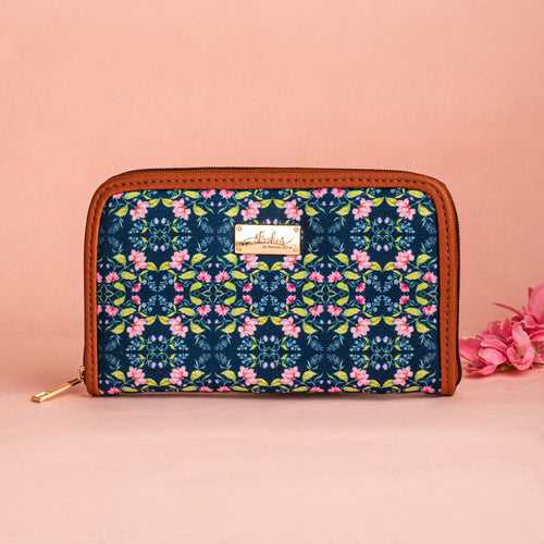 Summer Florescence Blue Zipper Wallet