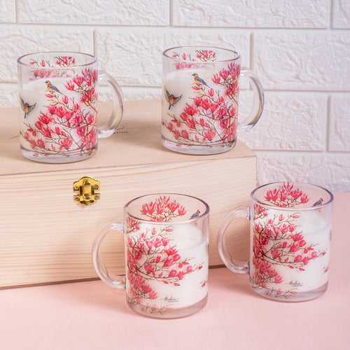 Pink Magnolias Glass Mug - Gift Set