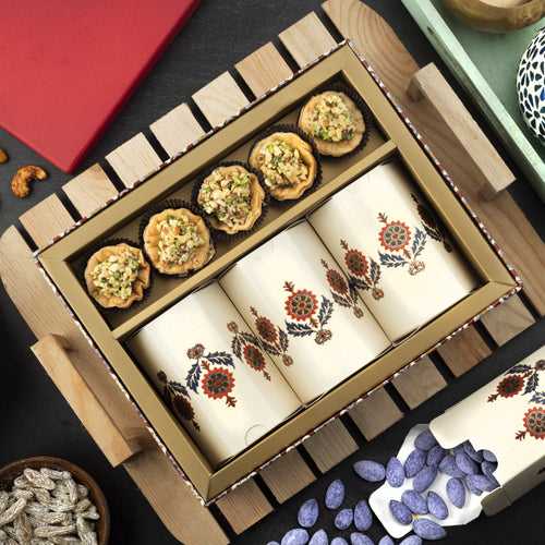 Assorted Baklavas & Flavoured Nuts Gulabo Affair Box - Premium Diwali Sweets & Dry Fruits Gift Box
