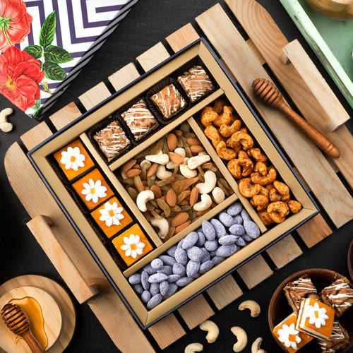 Gift Box with Baklavas, Dry Fruits & Chocolates - Izhaar Gift Box