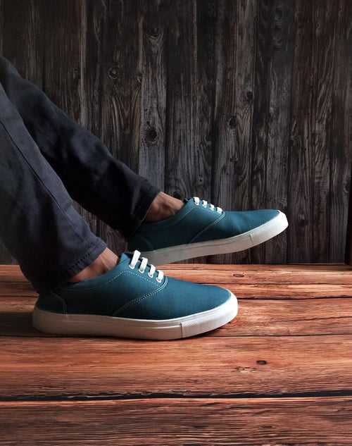 Funkfeets Unisex Teal Green Sneakers