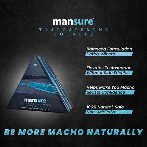 ManSure TESTOSTERONE BOOSTER for Men's Health - 60 Capsules