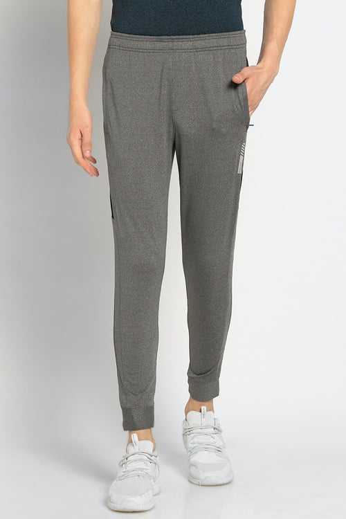 Vanheusen Men's Knit Active Jogger Pants with Zipper Side Pocket (Charcoal-Mel) Style# 51043