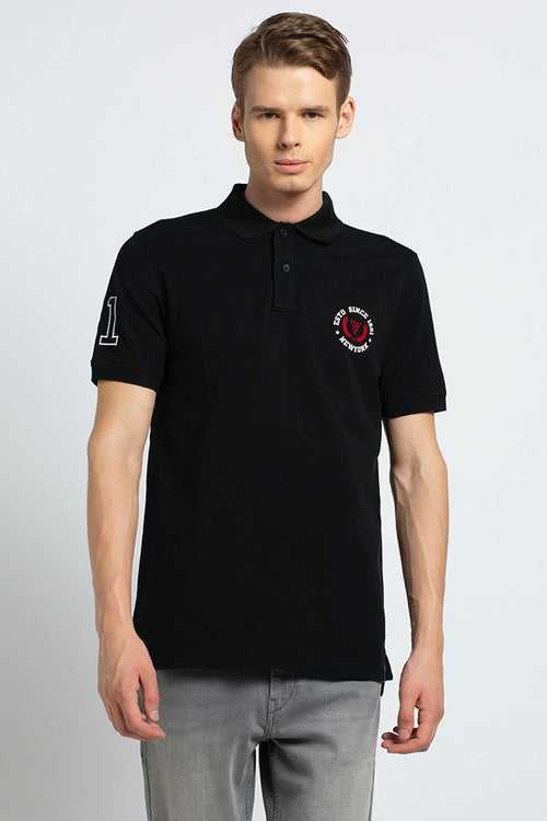 Vanheusen Men's Modern Polo T-Shirt (Black) Style# 70017