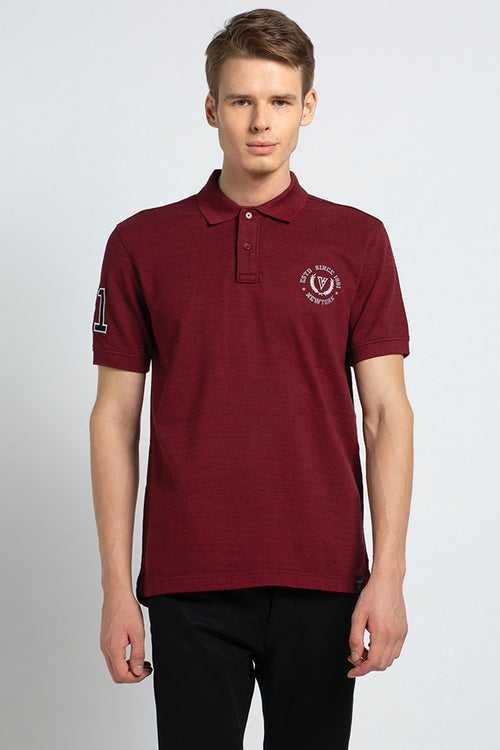 Vanheusen Men's Modern Polo T-Shirt (Fig-Wine) Style# 70017