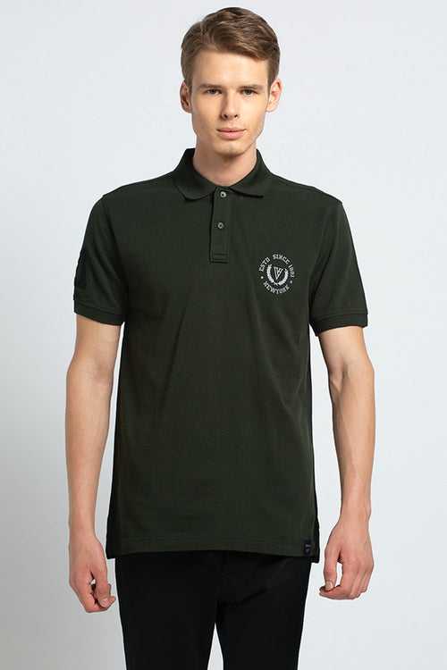 Vanheusen Men's Modern Polo T-Shirt (Military-Green) Style# 70017