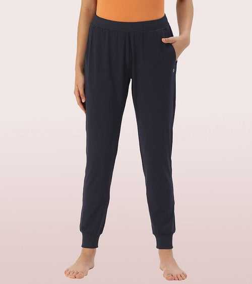 Enamor Athleisure Relaxed Fit Active Jogger with Adjustable Waistband (Navy) Style# E076
