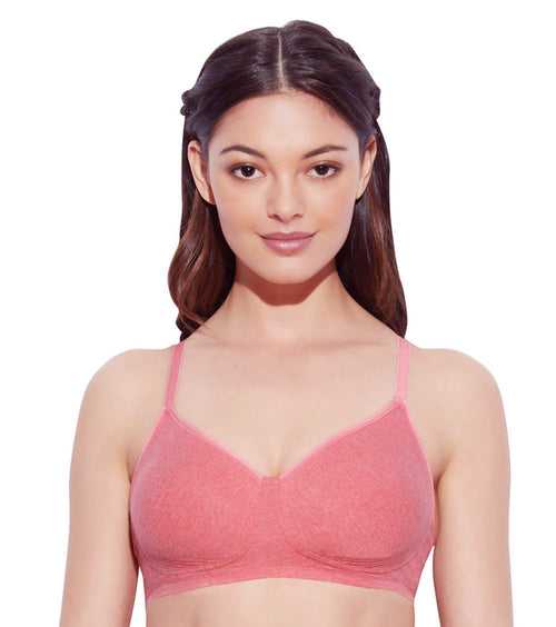 Enamor Side Support Shaper Classic Non Padded Non Wired Full Cover Supima Cotton Bra (Tomato Melange) Style# A042